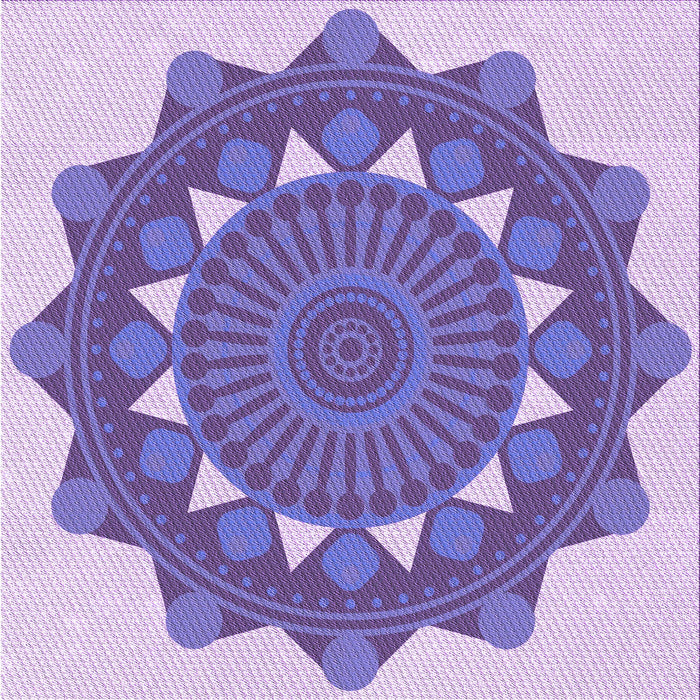 Round Patterned Slate Blue Rug, pat1895pur