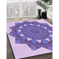 Patterned Slate Blue Rug, pat1895pur