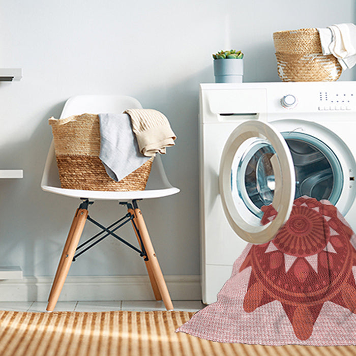 Machine Washable Transitional Pastel Pink Rug in a Washing Machine, wshpat1895rd