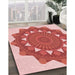 Machine Washable Transitional Pastel Pink Rug in a Family Room, wshpat1895rd