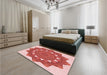 Round Machine Washable Transitional Pastel Pink Rug in a Office, wshpat1895rd