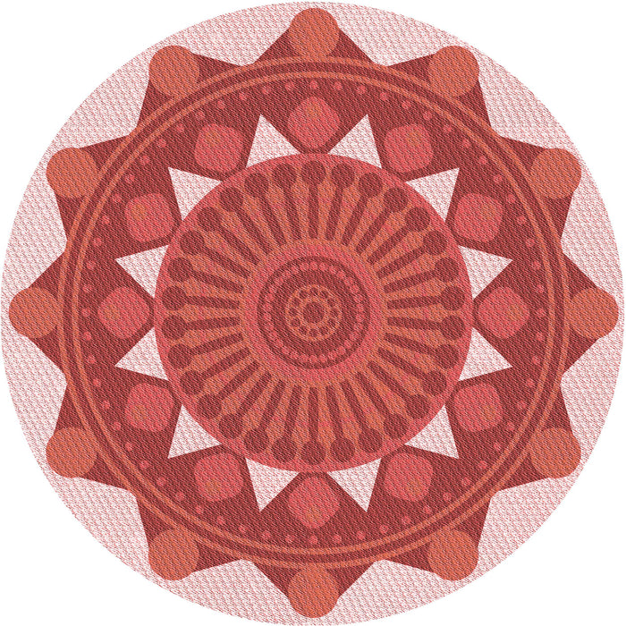 Square Patterned Pastel Pink Rug, pat1895rd