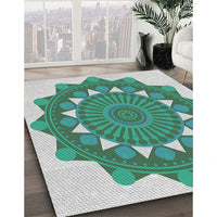 Patterned Mint Green Novelty Rug, pat1895