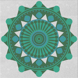 Square Patterned Mint Green Novelty Rug, pat1895