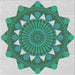 Square Patterned Mint Green Novelty Rug, pat1895