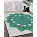 Machine Washable Transitional Magic Mint Green Rug in a Family Room, wshpat1895