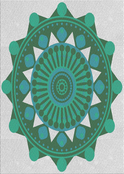 Patterned Mint Green Novelty Rug, pat1895