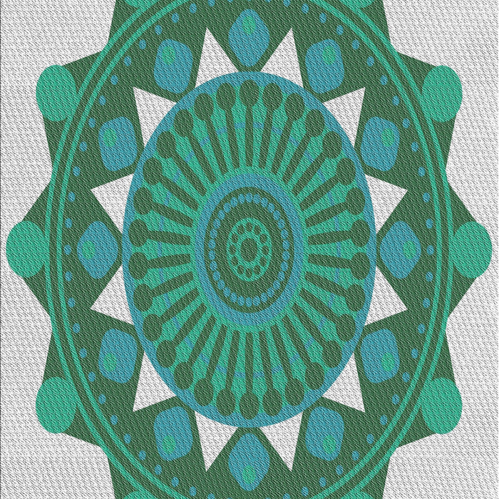 Patterned Mint Green Novelty Rug, pat1895