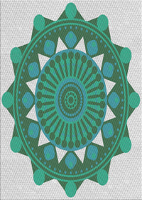 Machine Washable Transitional Magic Mint Green Rug, wshpat1895