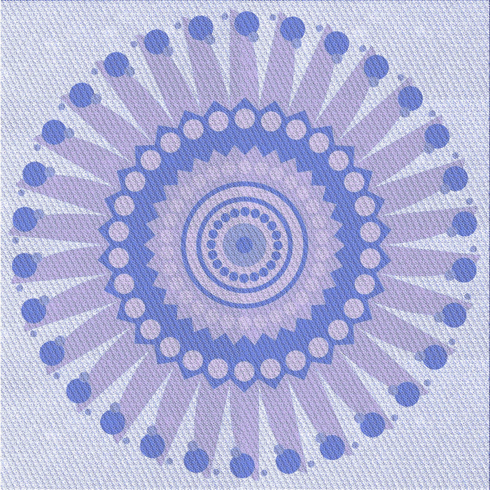 Round Machine Washable Transitional Purple Rug, wshpat1896blu