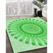 Machine Washable Transitional Green Rug in a Family Room, wshpat1896grn