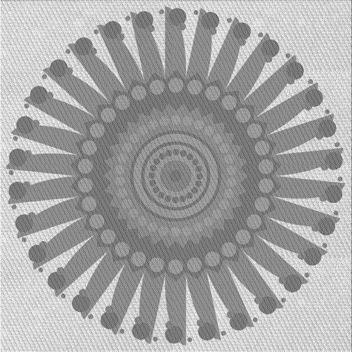 Round Patterned Gray Rug, pat1896gry