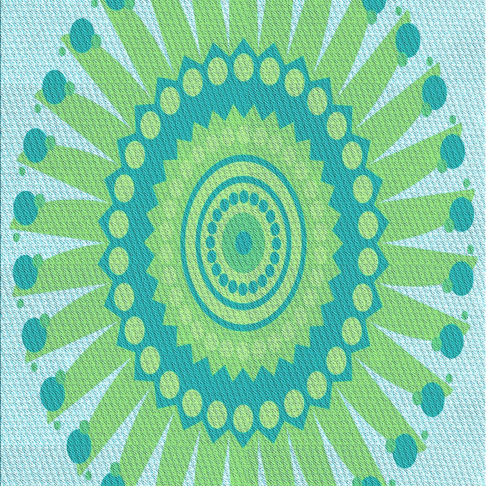 Patterned Green Rug, pat1896lblu