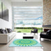 Machine Washable Transitional Green Rug in a Kitchen, wshpat1896lblu