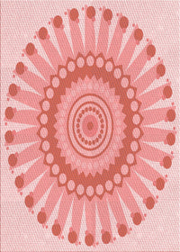 Machine Washable Transitional Deep Rose Pink Rug, wshpat1896rd