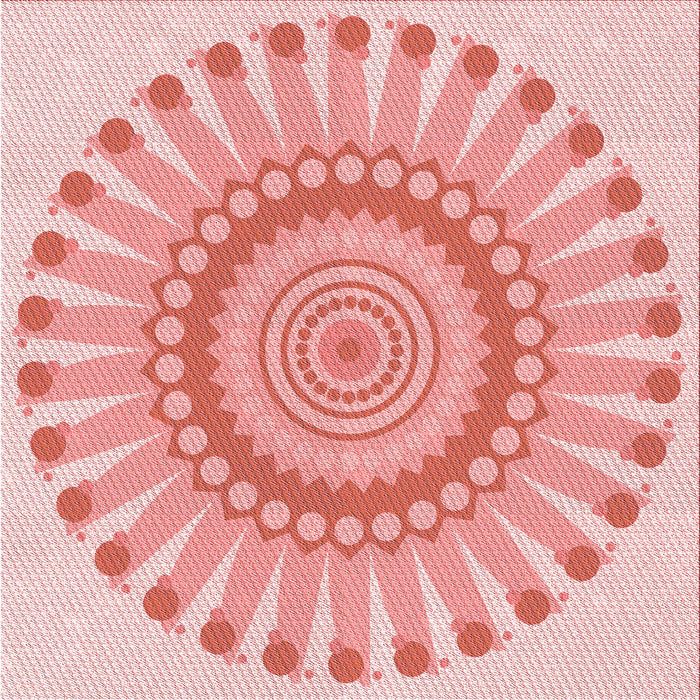 Round Patterned Deep Rose Pink Rug, pat1896rd
