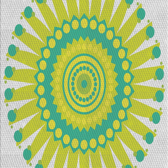 Machine Washable Transitional Green Rug, wshpat1896