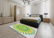 Machine Washable Transitional Green Rug in a Bedroom, wshpat1896