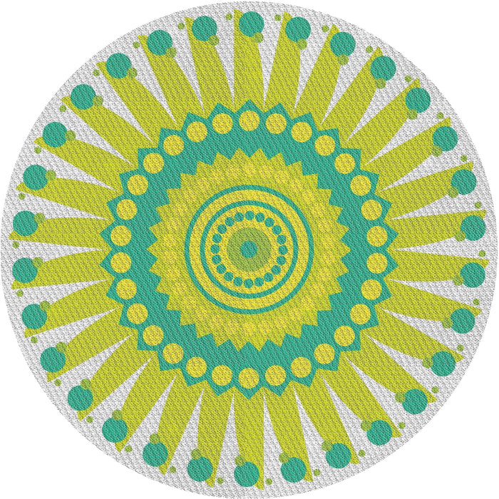 Sideview of Patterned Green Novelty Rug, pat1896