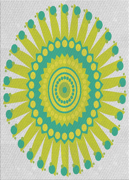 Patterned Green Novelty Rug, pat1896