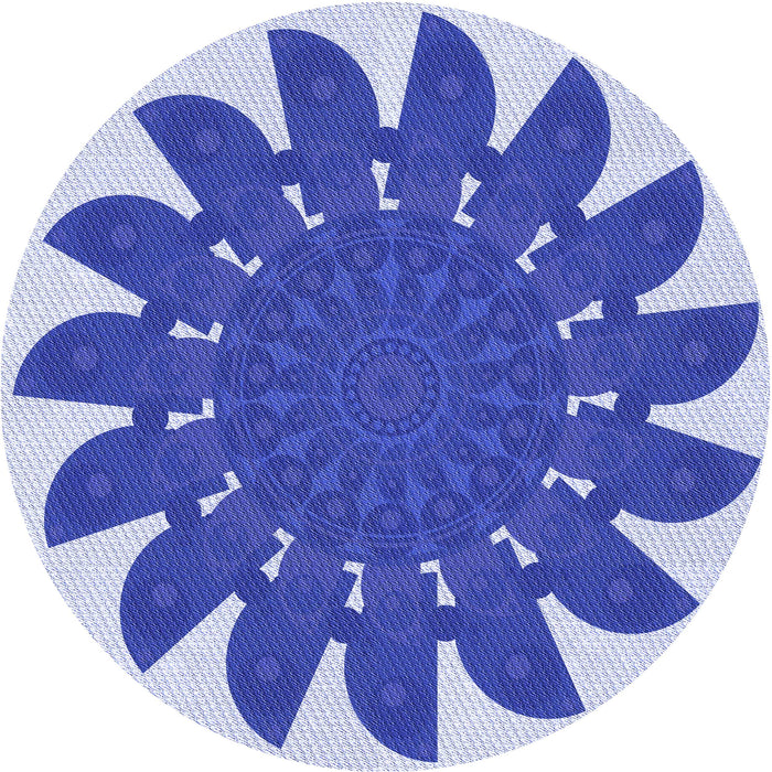 Square Patterned Blue Rug, pat1897blu