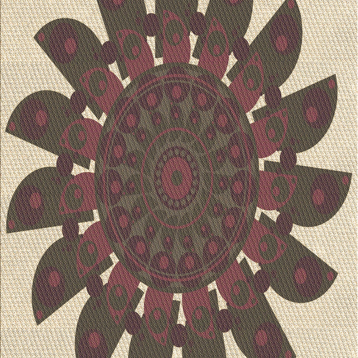 Patterned Sepia Brown Rug, pat1897brn