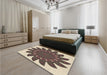 Patterned Sepia Brown Rug in a Bedroom, pat1897brn