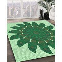 Patterned Green Rug, pat1897grn