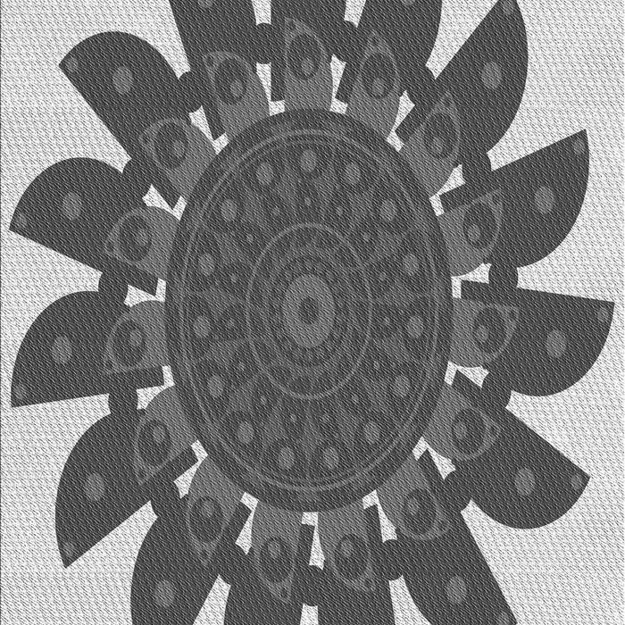 Patterned Platinum Silver Gray Rug, pat1897gry