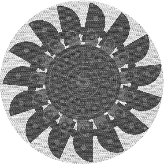 Square Patterned Platinum Silver Gray Rug, pat1897gry