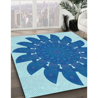 Patterned Blue Rug, pat1897lblu