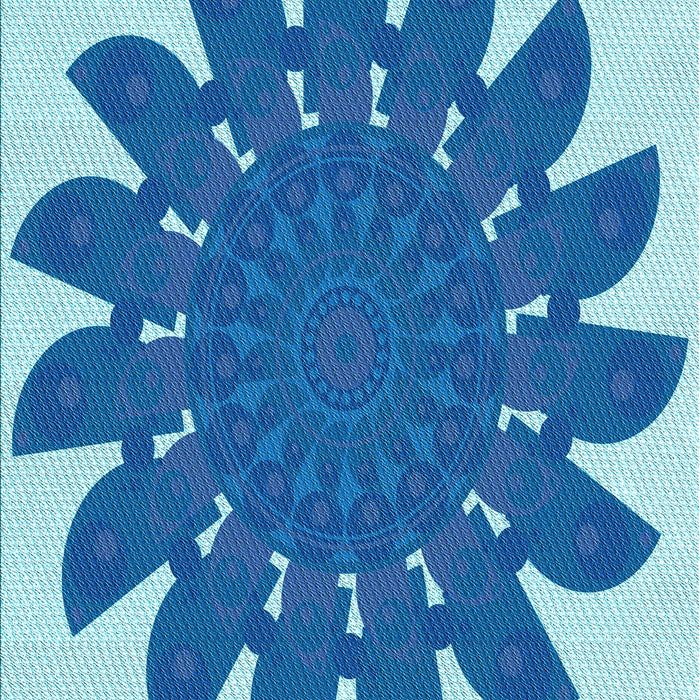 Machine Washable Transitional Blue Rug, wshpat1897lblu