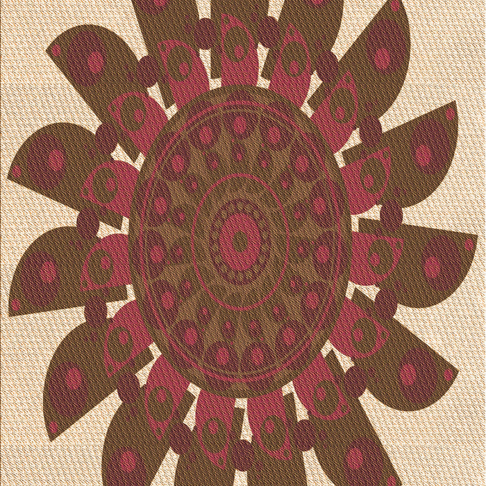 Patterned Brown Red Rug, pat1897org