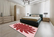 Round Machine Washable Transitional Pastel Pink Rug in a Office, wshpat1897rd