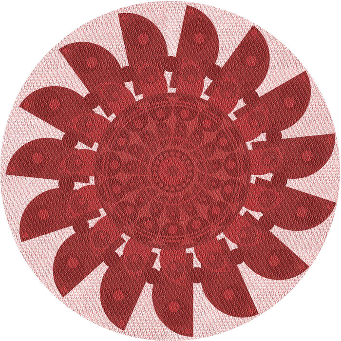 Square Patterned Pastel Pink Rug, pat1897rd