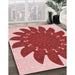 Patterned Pastel Pink Rug in Family Room, pat1897rd