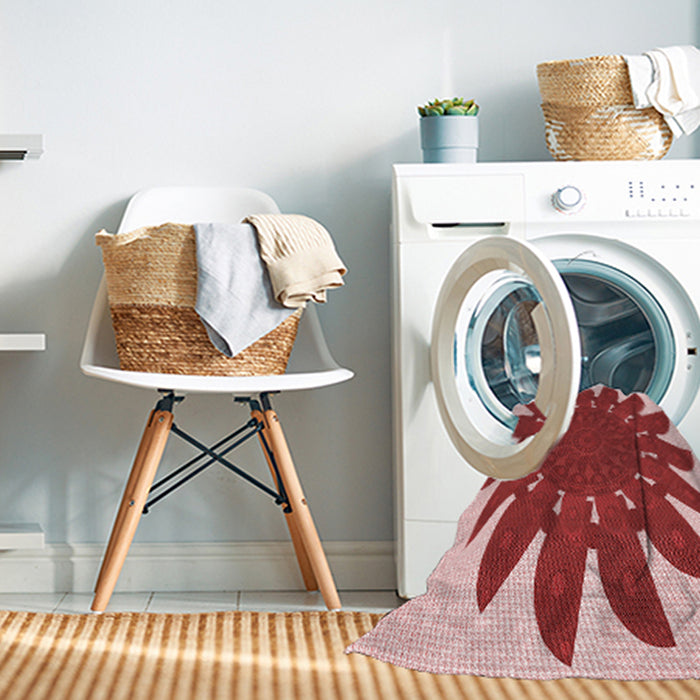 Machine Washable Transitional Pastel Pink Rug in a Washing Machine, wshpat1897rd