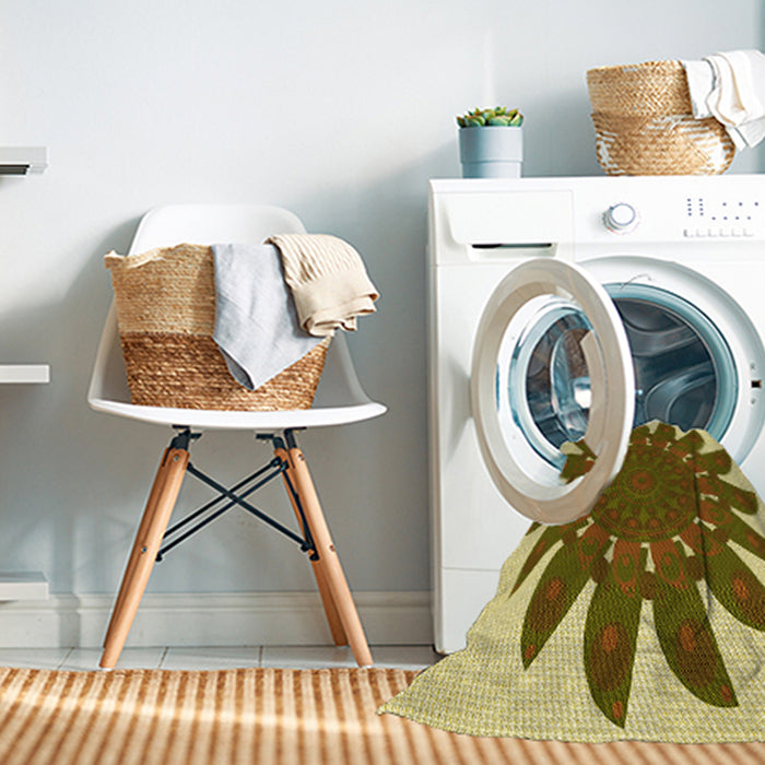 Machine Washable Transitional Dark Bronze Brown Rug in a Washing Machine, wshpat1897yw