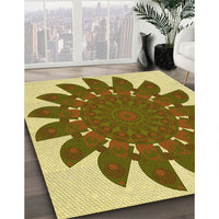 Patterned Dark Bronze Brown Rug, pat1897yw