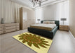 Patterned Dark Bronze Brown Rug in a Bedroom, pat1897yw