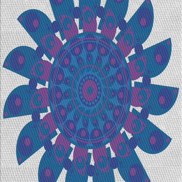 Machine Washable Transitional Sapphire Blue Rug, wshpat1897