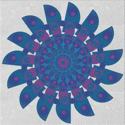 Square Patterned Sapphire Blue Novelty Rug, pat1897