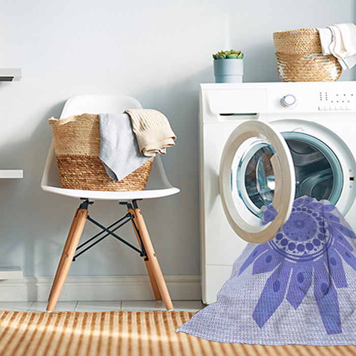 Machine Washable Transitional Light Slate Blue Rug in a Washing Machine, wshpat1898blu