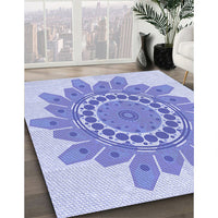 Patterned Light Slate Blue Rug, pat1898blu