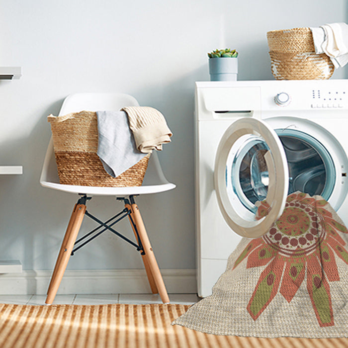 Machine Washable Transitional Khaki Gold Rug in a Washing Machine, wshpat1898brn