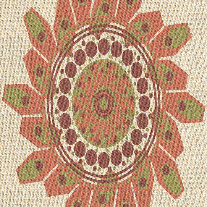 Patterned Khaki Gold Rug, pat1898brn