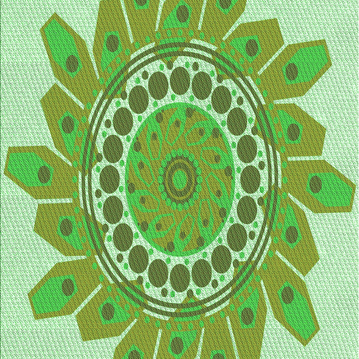 Patterned Green Rug, pat1898grn