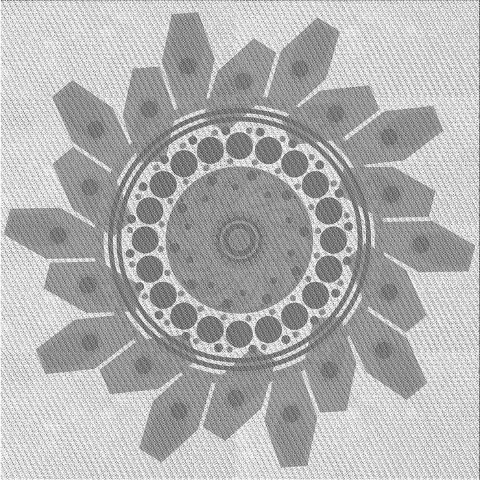 Round Machine Washable Transitional Gray Rug, wshpat1898gry