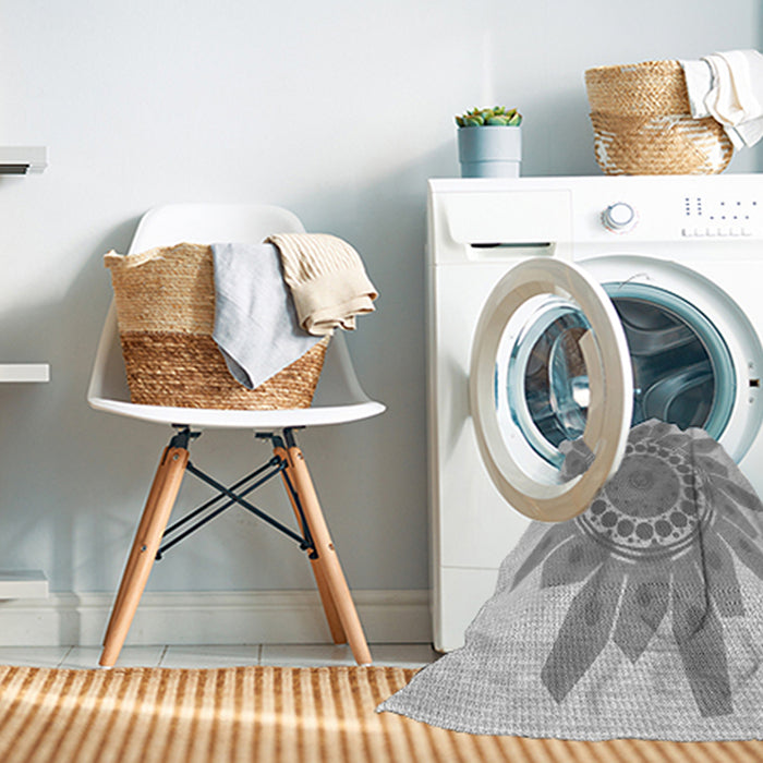 Machine Washable Transitional Gray Rug in a Washing Machine, wshpat1898gry