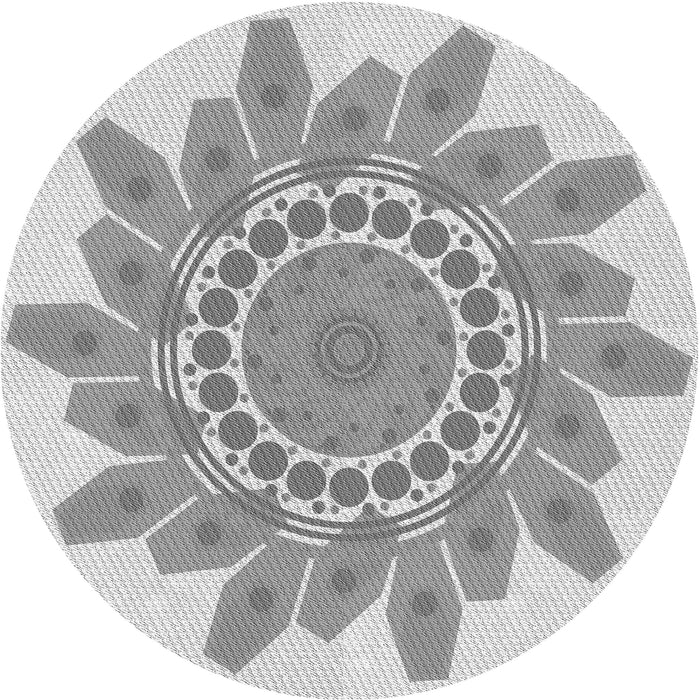 Square Patterned Gray Rug, pat1898gry